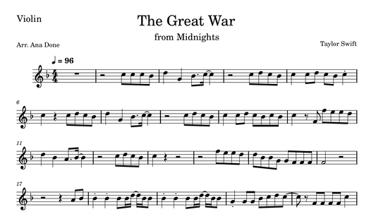 The Great War (Violin Sheet Music)