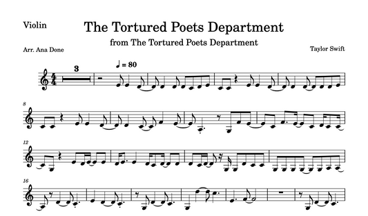 The Tortured Poets Department (Violin Sheet Music)
