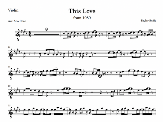 This Love (Violin Sheet Music)