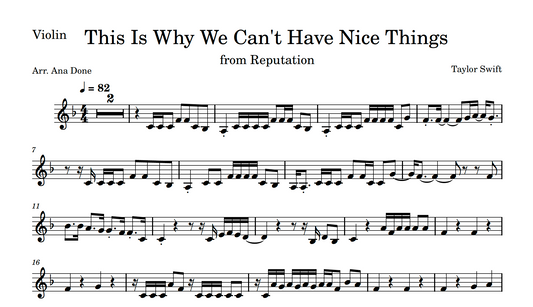 This Is Why We Can't Have Nice Things (Violin Sheet Music)