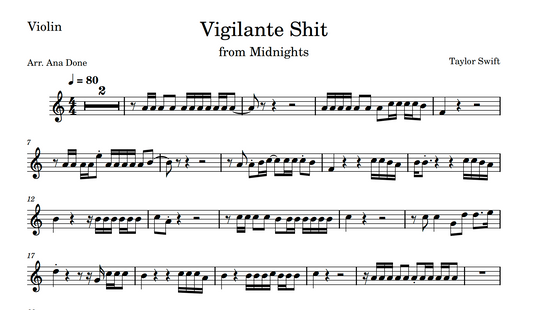 Vigilante Shit (Violin Sheet Music)