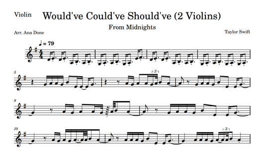 Would've Could've Should've (Violin & Violin Duet Sheet Music)